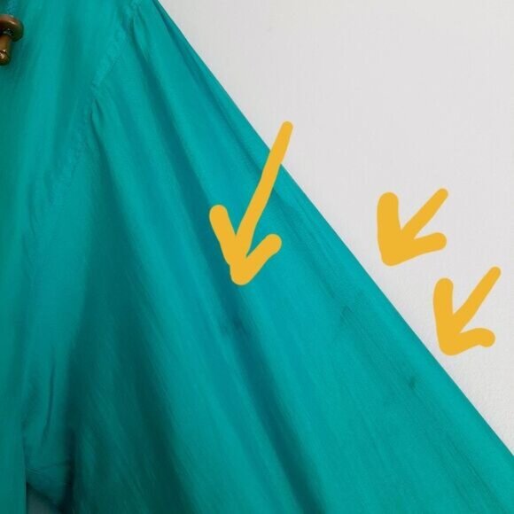 Vintage BERNARDO \ 100% Silk 90's Windbreaker Long Jacket Bright Blue M Flawed - Picture 8 of 15